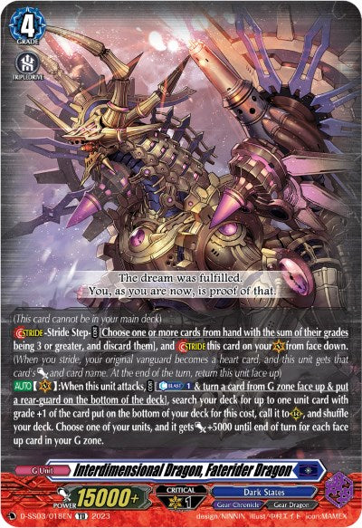 Interdimensional Dragon, Faterider Dragon (D-SS03/018) [Stride Deckset -Chronojet-]